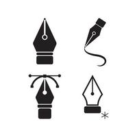 diseño de vector de logotipo de icono de herramienta de pluma