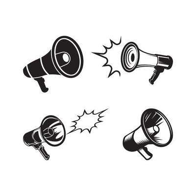 Megaphone icon logo, vector design.