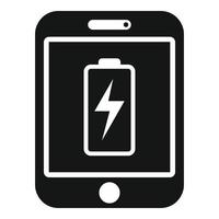 Tablet battery broken icon simple vector. Service screen vector