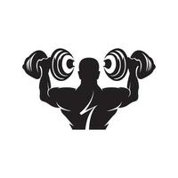 logotipo de fitness y levantamiento de pesas, símbolo de ilustración vectorial vector