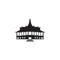 pagoda templo icono logo vector diseño