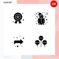 Vector Pack of 4 Icons in Solid Style Creative Glyph Pack isolated on White Background for Web and Mobile Creative Black Icon vector background