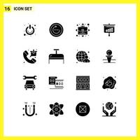 Set of 16 Modern UI Icons Symbols Signs for graph sales sync presentation person Editable Vector Design Elements