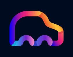 Modern gradient colorful icon, car logo. Vector design element. Neon coloured.