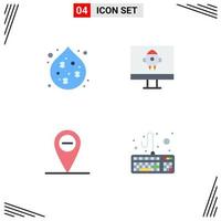 Universal Icon Symbols Group of 4 Modern Flat Icons of pollution hardware computer minus 5 Editable Vector Design Elements