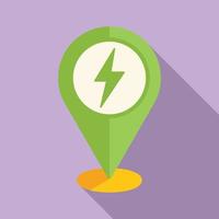 Save energy location icon flat vector. Care smart vector