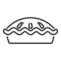 vector de contorno de icono de panadería de pastel de manzana. pastel de frutas