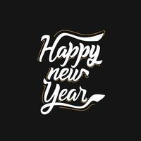 handwritten vector design saying happy new year in white color