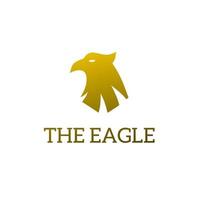 plantilla de diseño vectorial símbolo de logotipo cabeza de águila color dorado vector