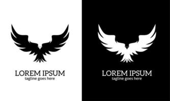 eagle logo template with two wings spread simple vector