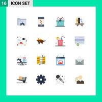 Set of 16 Modern UI Icons Symbols Signs for charge extension gift shelf living Editable Pack of Creative Vector Design Elements