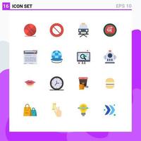 Modern Set of 16 Flat Colors and symbols such as studio controller lift control bangladeshi Editable Pack of Creative Vector Design Elements