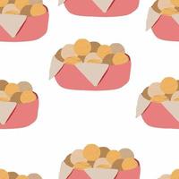 Seamless pattern Pile of Brazilian Cheese Bread vector