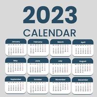 vector de plantilla de diseño corporativo de inicio de semana de calendario 2023.