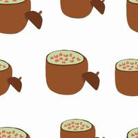 Seamless pattern Feijoada, the Brazilian cuisine tradition vector