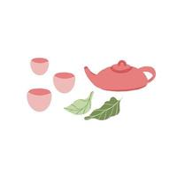 tea cup and teapot chines culture vector