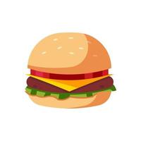 arte de diseño plano de hamburguesa vector