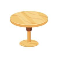 wooden round table vector isolated