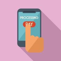 Pay processing icon flat vector. Money payment vector