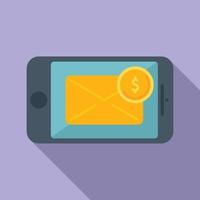 Payment info mail icon flat vector. Money pay vector