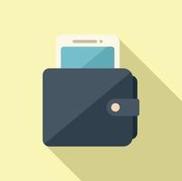 Web money wallet icon flat vector. Online pay vector