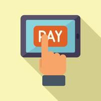 Pay mobile icon flat vector. Online money vector