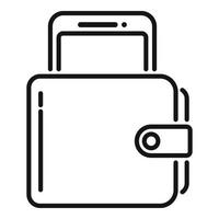 Web money wallet icon outline vector. Online pay vector