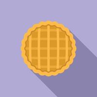 Top view apple pie icon flat vector. Cake dessert vector