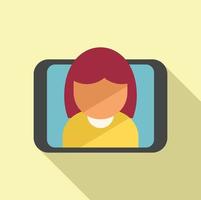 Video call icon flat vector. Web course vector