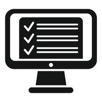 lista de tareas en línea icono vector simple. curso web