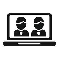 Online conference icon simple vector. Web people vector