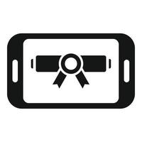 Smartphone online training icon simple vector. Web course vector