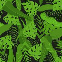 Vector seamless pattern with tropical leaves. Summer fashion background on botanical themes.