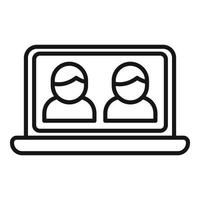 Online conference icon outline vector. Web people vector