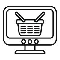 Shop store basket icon outline vector. Digital payment vector