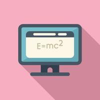 Internet education icon flat vector. Online study vector