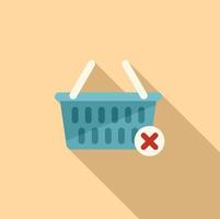 No online basket icon flat vector. Sale shop vector