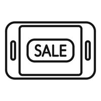 Smartphone sale icon outline vector. Buy card vector