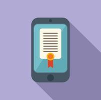 Smartphone course icon flat vector. Online web vector