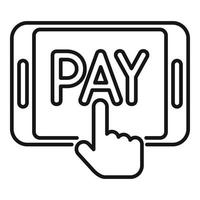 vector de contorno de icono de pago en línea. tienda de internet