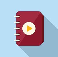 Video book icon flat vector. Online training vector
