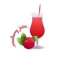 Cranberry juice Modern style vector illustration.
