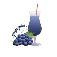 Grape juice Modern style vector illustration.