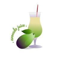 Avocado juice Modern style vector illustration.