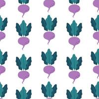 Beetroot seamless pattern. Vegetable seamless pattern. Flat, hand drawn texture for wallpaper, textile, fabric, paper. vector