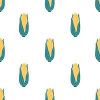 Corn seamless pattern. Vegetable seamless pattern. Autumn and summer harvest, farming. Flat, hand drawn texture for wallpaper, textile, fabric, paper. vector