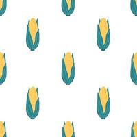 Corn seamless pattern. Vegetable seamless pattern. Autumn and summer harvest, farming. Flat, hand drawn texture for wallpaper, textile, fabric, paper. vector