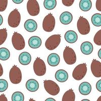 Fresh kiwi seamless pattern. Exotic and tropical fruit seamless pattern. Healthy food. Flat, hand drawn texture for wallpaper, textile, fabric, paper vector