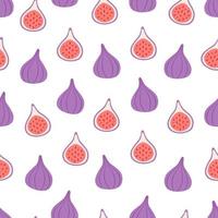 Figs seamless pattern. Exotic and tropical fruit seamless pattern. Healthy food. Flat, hand drawn texture for wallpaper, textile, fabric, paper. vector