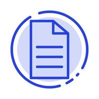 File Data User Interface Blue Dotted Line Line Icon vector